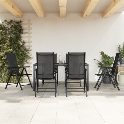 Sonata H Градински трапезен комплект, 7 части, черен, алуминий - Seturi pentru exterior
