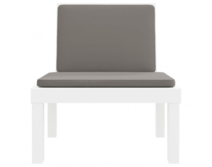 Sonata Set mobilier de grădină, 3 piese, cu perne, alb, PP