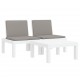 Sonata Set mobilier de grădină, 3 piese, cu perne, alb, PP