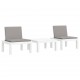 Sonata Set mobilier de grădină, 3 piese, cu perne, alb, PP