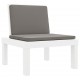 Sonata Set mobilier de grădină, 3 piese, cu perne, alb, PP