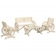 Sonata H Градински лаундж комплект, 4 части, масивно чамово дърво