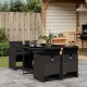 Sonata Set mobilier de grădină cu perne, 5 piese, negru, poliratan