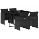 Sonata Set mobilier de grădină cu perne, 5 piese, negru, poliratan