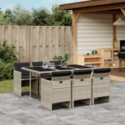 Sonata H Градински комплект 7 части с възглавници светлосив полиратан - Seturi pentru exterior