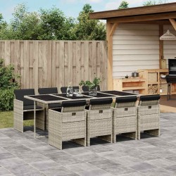 Sonata H Градински трапезен комплект 9 части с възглавници светлосив - Seturi pentru exterior