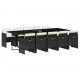 Sonata Set mobilier de exterior cu perne, 11 piese, negru, poliratan