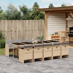 Sonata H Градински комплект с възглавници, 11части, бежов микс полиратан - Seturi pentru exterior