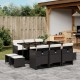 Sonata Set mobilier de exterior cu perne, 11 piese, negru, poliratan