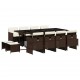 Sonata H Външен трапезен комплект 13 части с възглавници кафяв полиратан