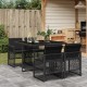 Sonata Set mobilier de grădină cu perne, 5 piese, negru, poliratan