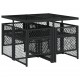 Sonata Set mobilier de grădină cu perne, 5 piese, negru, poliratan
