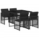 Sonata Set mobilier de grădină cu perne, 5 piese, negru, poliratan