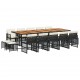 Sonata H Градински комплект с възглавници 15 части полиратан черен