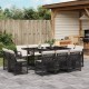 Sonata Set mobilier de exterior cu perne, 11 piese, negru, poliratan