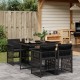 Sonata Set mobilier de grădină cu perne, 5 piese, negru, poliratan