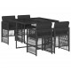 Sonata Set mobilier de grădină cu perne, 5 piese, negru, poliratan