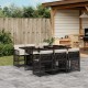 Sonata Set mobilier de grădină cu perne, 7 piese, negru, poliratan