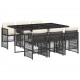 Sonata Set mobilier de grădină cu perne, 7 piese, negru, poliratan