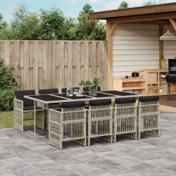 Sonata H Градински трапезен комплект 9 части с възглавници светлосив - Seturi pentru exterior