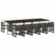 Sonata Set mobilier de exterior cu perne, 11 piese, negru, poliratan