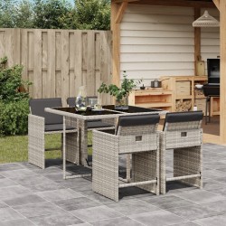 Sonata H Градински трапезен комплект 5 части с възглавници светлосив - Seturi pentru exterior