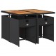 Sonata Set mobilier de grădină cu perne, 5 piese, negru, poliratan
