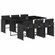 Sonata Set mobilier de grădină cu perne, 7 piese, negru, poliratan