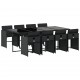 Sonata Set mobilier de grădină cu perne, 9 piese, negru, poliratan