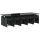 Sonata Set mobilier de exterior cu perne, 11 piese, negru, poliratan