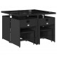 Sonata Set mobilier de grădină cu perne, 9 piese, negru, poliratan