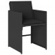 Sonata Set mobilier de exterior cu perne, 11 piese, negru, poliratan