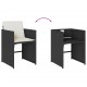 Sonata H Градински трапезен комплект възглавници 9 части черен полиратан