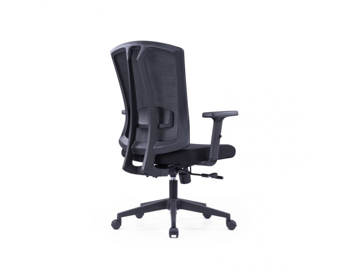 Ергономичен офис стол RFG Primo W, дамаска и меш, Multi-function механизъм, до 120 kg, черен