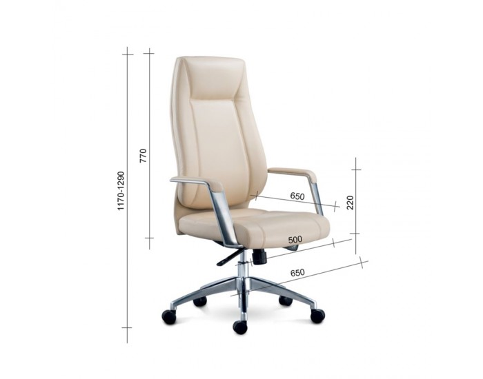 Директорски стол RFG VINCI HB, екокожа, до 150 kg, черен