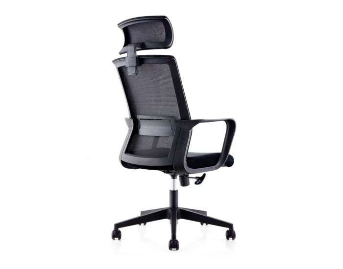 Директорски стол RFG Smart HB, дамаска и меш, Tilt механизъм, до 120 kg, черна седалка, черна облегалка