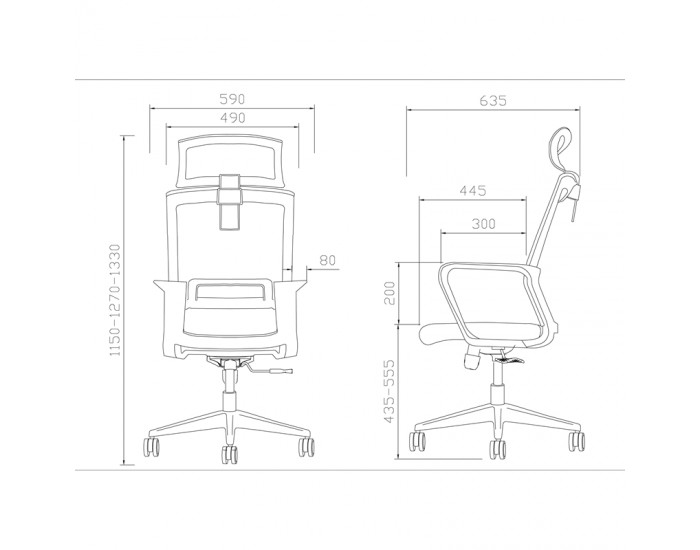 Директорски стол RFG Smart HB, дамаска и меш, Tilt механизъм, до 120 kg, черна седалка, черна облегалка