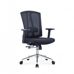 Ергономичен стол RFG Primo Lux Chrome W, дамаска и меш, Multi-function механизъм, до 120 kg, черен - Scaune de birou