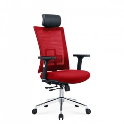Ергономичен стол RFG Luxe Chrome HB, дамаска и меш, Multi-function механизъм, до 120 kg, червен - Scaune de birou