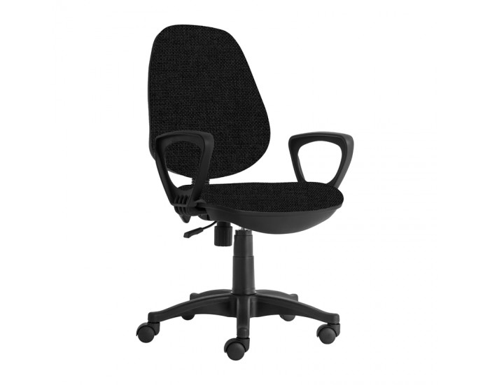 Ергономичен стол RFG Presto Black, текстил, до 130 kg, черен