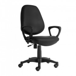 Ергономичен стол RFG Presto Black, екокожа, до 130 kg, черен - Scaune de birou