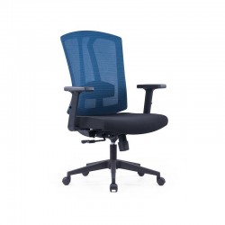 Офис стол RFG Brixxen W, дамаска и меш, Tilt механизъм, до 120 kg, черна седалка, тъмносиня облегалка - Scaune de birou