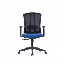 Офис стол RFG Brixxen W, дамаска и меш, Tilt механизъм, до 120 kg, тъмносиня седалка, черна облегалка - Scaune de birou