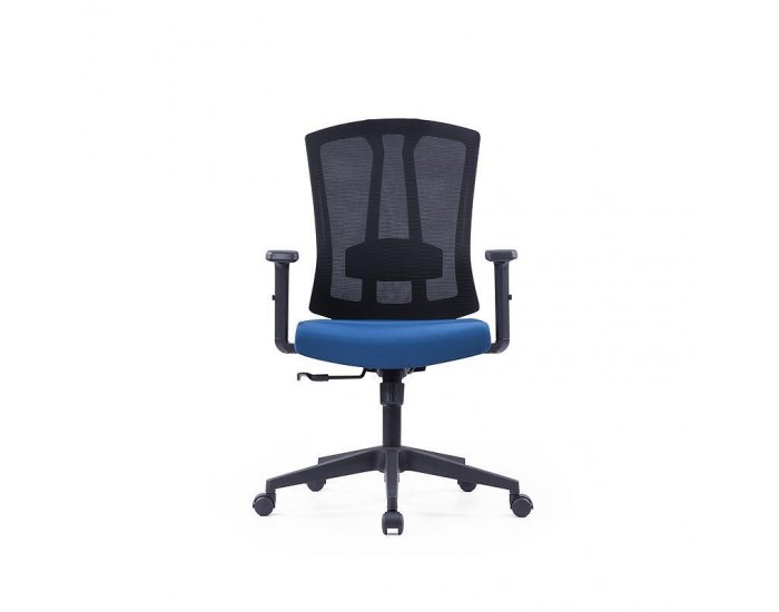 Офис стол RFG Brixxen W, дамаска и меш, Tilt механизъм, до 120 kg, тъмносиня седалка, черна облегалка