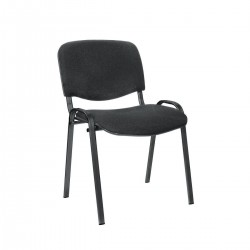 Посетителски стол ISO Black, текстил, метална основа, до 120 kg, черен - Scaune de birou