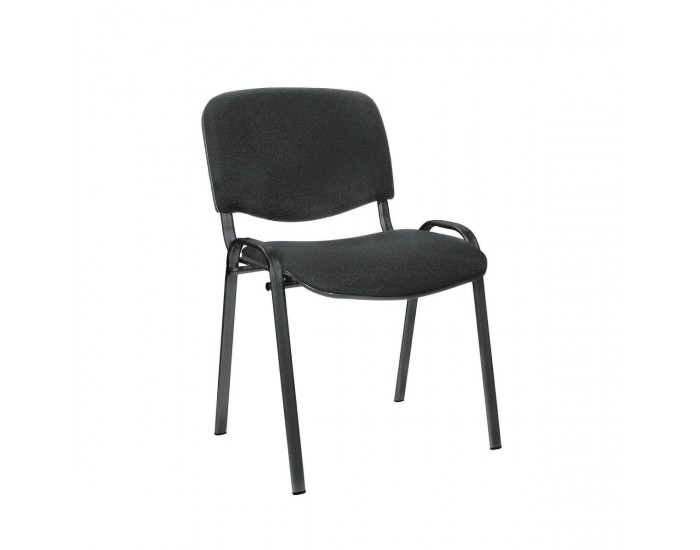Посетителски стол ISO Black, текстил, метална основа, до 120 kg, черен