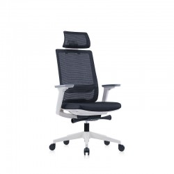 Ергономичен стол RFG Meteor X White HB, дамаска и меш, до 130 kg, черна седалка, черна облегалка - Scaune de birou