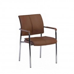 Посетителски стол RFG Flash M, екокожа, метална основа, до 120 kg, кафяв - Scaune de birou