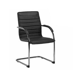 Посетителски стол RFG Sky M, екокожа, метална основа, до 120 kg, черен - Scaune de birou