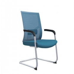 Посетителски стол RFG Snow M, дамаска и меш, до 120 kg, светлосиня седалка, светлосиня облегалка - Scaune de birou